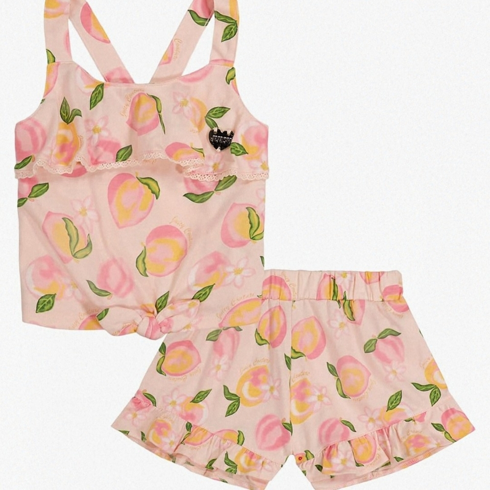 Juicy Couture 2 Pc short set in Prim 🍑 Peach. NWT.